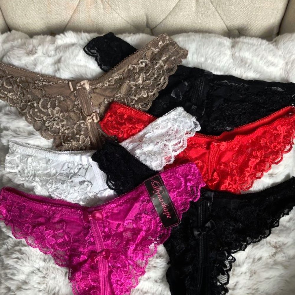 Lace panties crotchless set of 6 Sexy Dynashape brand